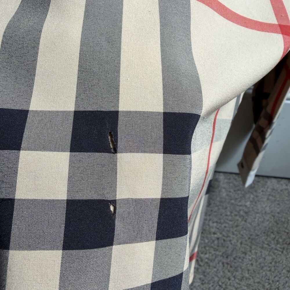 Burberry Brit Shirt Check Trim Women's Sz L Long Sleeve Cotton Career Designer - Picture 16 of 16